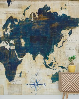 World Map Collage Wallpaper