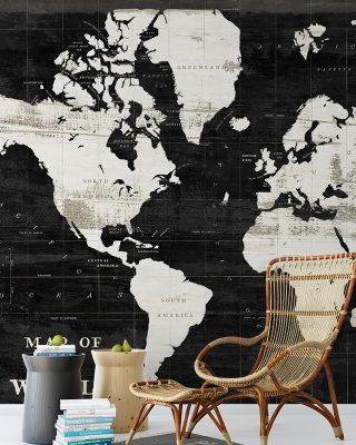 World Map Black Wallpaper