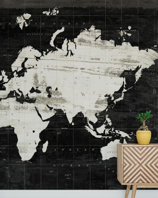 World Map Black Wallpaper
