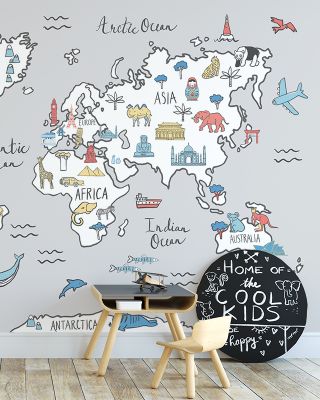 World Essentials Map Wallpaper