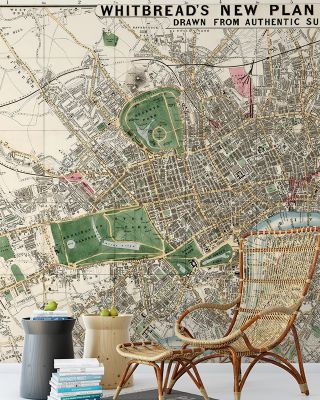 Whitbread's London Vintage Map Wallpaper