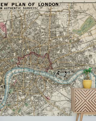 Whitbread's London Vintage Map Wallpaper