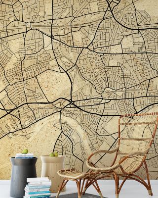 West London Vintage Map Wallpaper