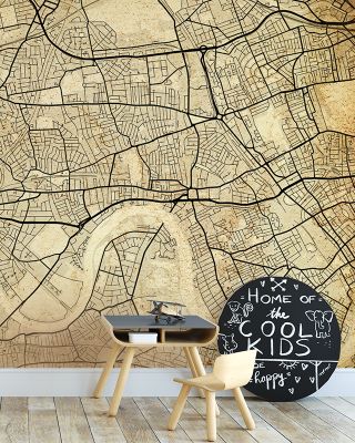 West London Vintage Map Wallpaper