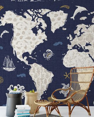 Sea This Map Blue Wallpaper