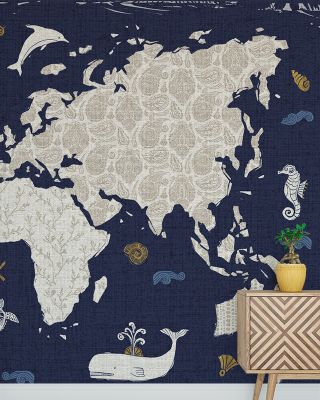 Sea This Map Blue Wallpaper