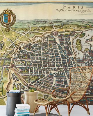 Paris 1620 Vintage Map Wallpaper