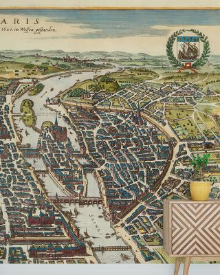 Paris 1620 Vintage Map Wallpaper