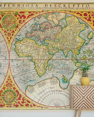 Orbis Terrae 1637 Vintage Map Wallpaper