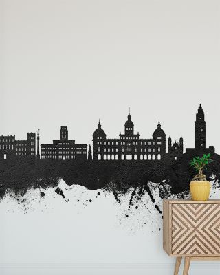 A Coruña Spain Skyline Black & White Wallpaper