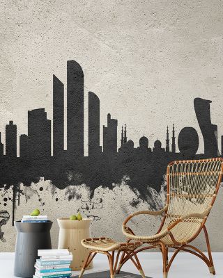 Abu Dhabi Skyline Concrete Wallpaper