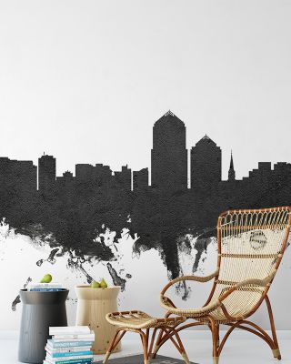 Albuquerque New Mexico Skyline Black & White Wallpaper