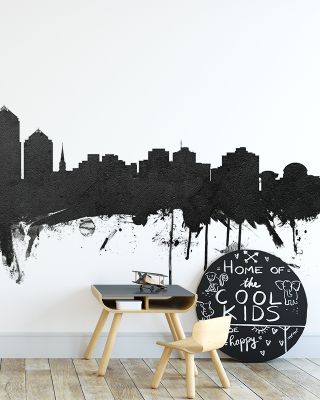 Albuquerque New Mexico Skyline Black & White Wallpaper