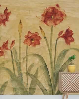 Amaryllis Row Floral Wallpaper