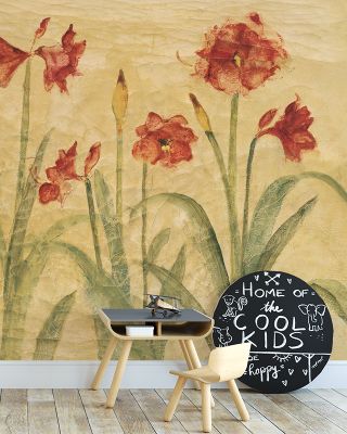 Amaryllis Row Floral Wallpaper