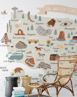 Around America Map Wallpaper