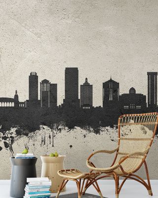 Atlantic City New Jersey Skyline Concrete Wallpaper