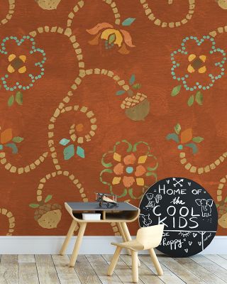 Autumn Acorns Brown Wallpaper