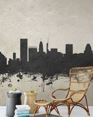 Baltimore Skyline Concrete Wallpaper