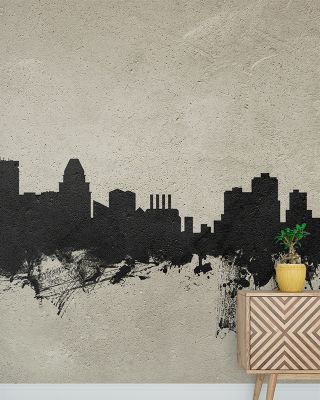 Baltimore Skyline Concrete Wallpaper