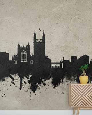 Bath England Skyline Concrete Wallpaper