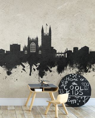 Bath England Skyline Concrete Wallpaper