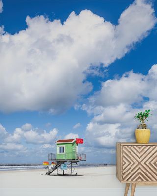 Beach House Coastal Wallpaper