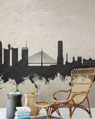 Belgrade Serbia Skyline Concrete Wallpaper