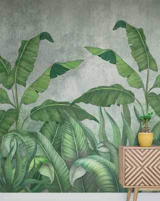 Big Leaves Botanical Wallpaper