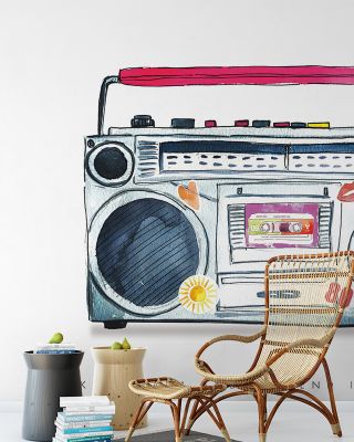 Boombox Love Retro Wallpaper
