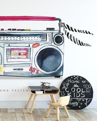 Boombox Love Retro Wallpaper