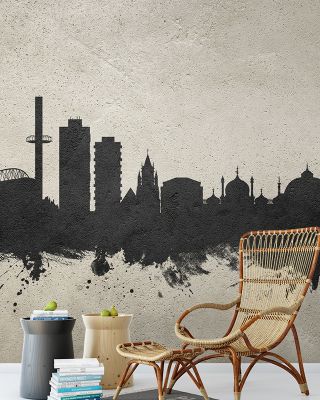Brighton England Skyline Concrete Wallpaper - Modern Maps & Cities Design