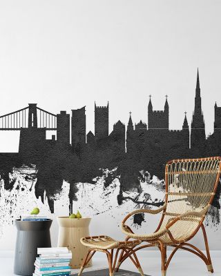 Bristol England Skyline Black & White Wallpaper - Maps & Cities