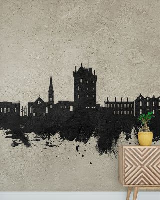 Broughty Ferry Scotland Skyline Concrete Wallpaper - Modern Maps & Cities Design