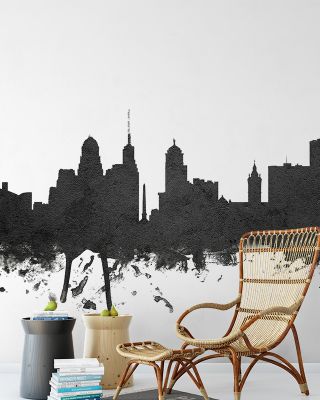 Buffalo New York Skyline Black & White Wallpaper - Maps & Cities Design