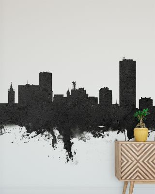 Buffalo New York Skyline Black & White Wallpaper - Maps & Cities Design