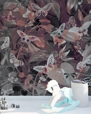 Butterfly Paradise Warm Garden Nature Wallpaper - Elegant Butterfly Design