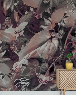 Butterfly Paradise Warm Garden Nature Wallpaper - Elegant Butterfly Design