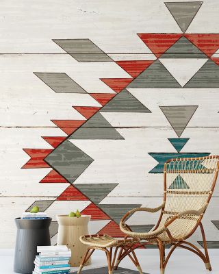 Cabin Life Neutral Abstract Wallpaper - Art & Design