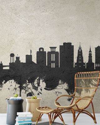 Charleston South Carolina Skyline Concrete Wallpaper - Modern Maps & Cities Design