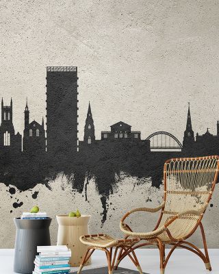 Cheltenham England Skyline Concrete Wallpaper - Modern Maps & Cities Design