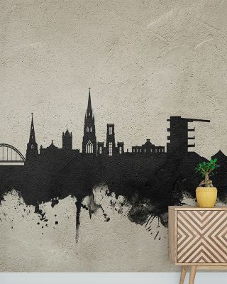 Cheltenham England Skyline Concrete Wallpaper - Modern Maps & Cities Design