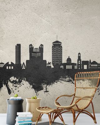Chisinau Moldova Skyline Concrete Wallpaper - Modern Maps & Cities Design