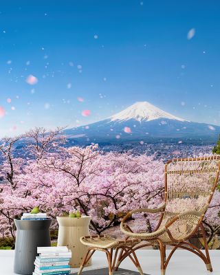 Chureito Pagoda Mountain View Nature Wallpaper - Scenic Landscape Design