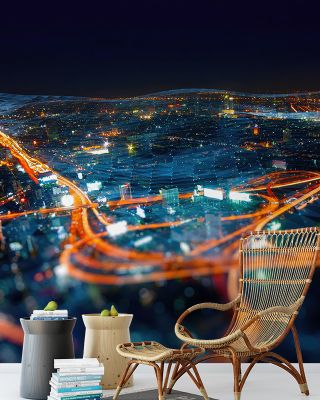 City Lights Full City View Wallpaper - Maps & Cities Design