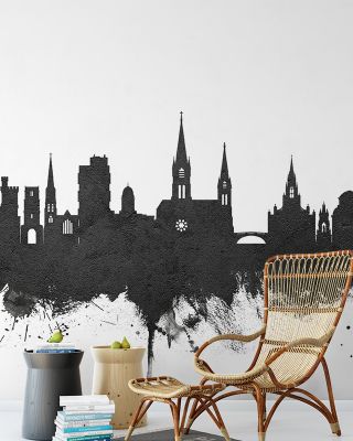 Cork Ireland Skyline Black & White Wallpaper - Maps & Cities Design