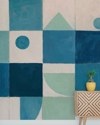 Cubic Harmony Abstract Wallpaper - Modern Art & Design