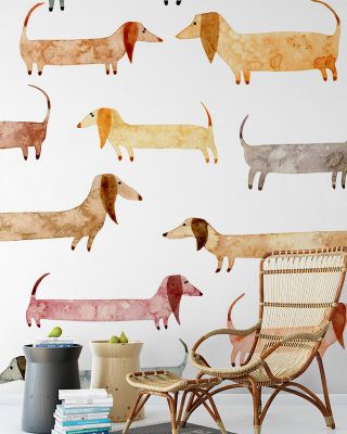 Dachshund Party Abstract Wallpaper - Fun Art & Design