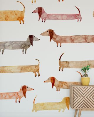 Dachshund Party Abstract Wallpaper - Fun Art & Design