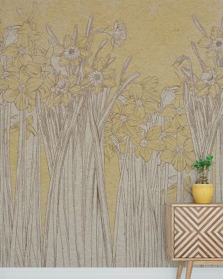 Daffodils Meetup Floral Wallpaper - Elegant Flower Design